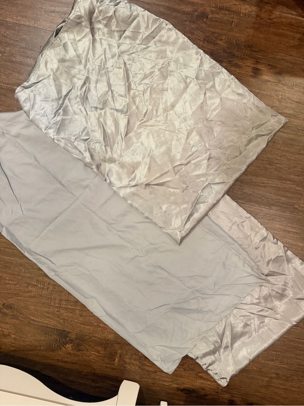 Light Silver Satin and gray pillowcases